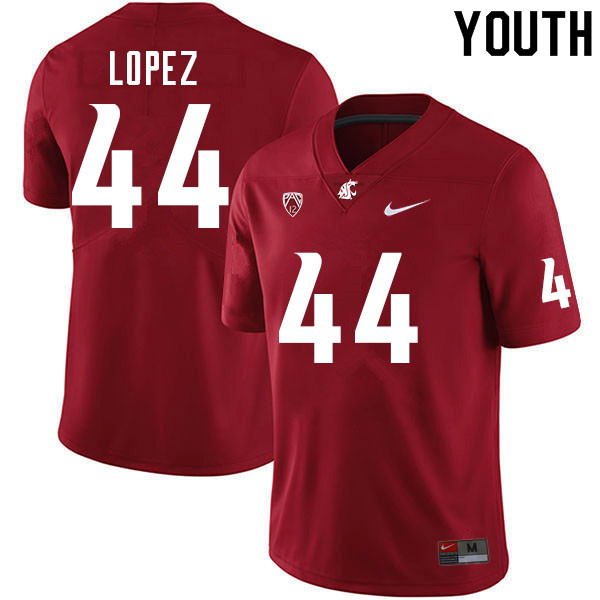 Youth #44 Gabriel Lopez Washington Cougars College Football Jerseys Sale-Crimson - Click Image to Close